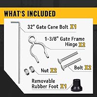 Vista 5 de VIVIDA Varilla de caída de puerta de 1-3/8 x 32 pulgadas, perno de caña resistente para valla de eslabones de cadena, barra de caída para puerta