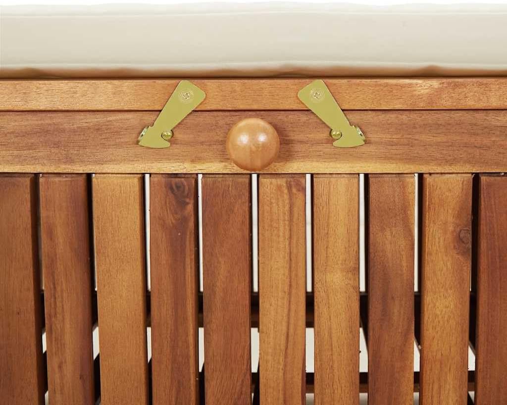 vidaXL Garden Storage Bench Cream White, Natural Wood