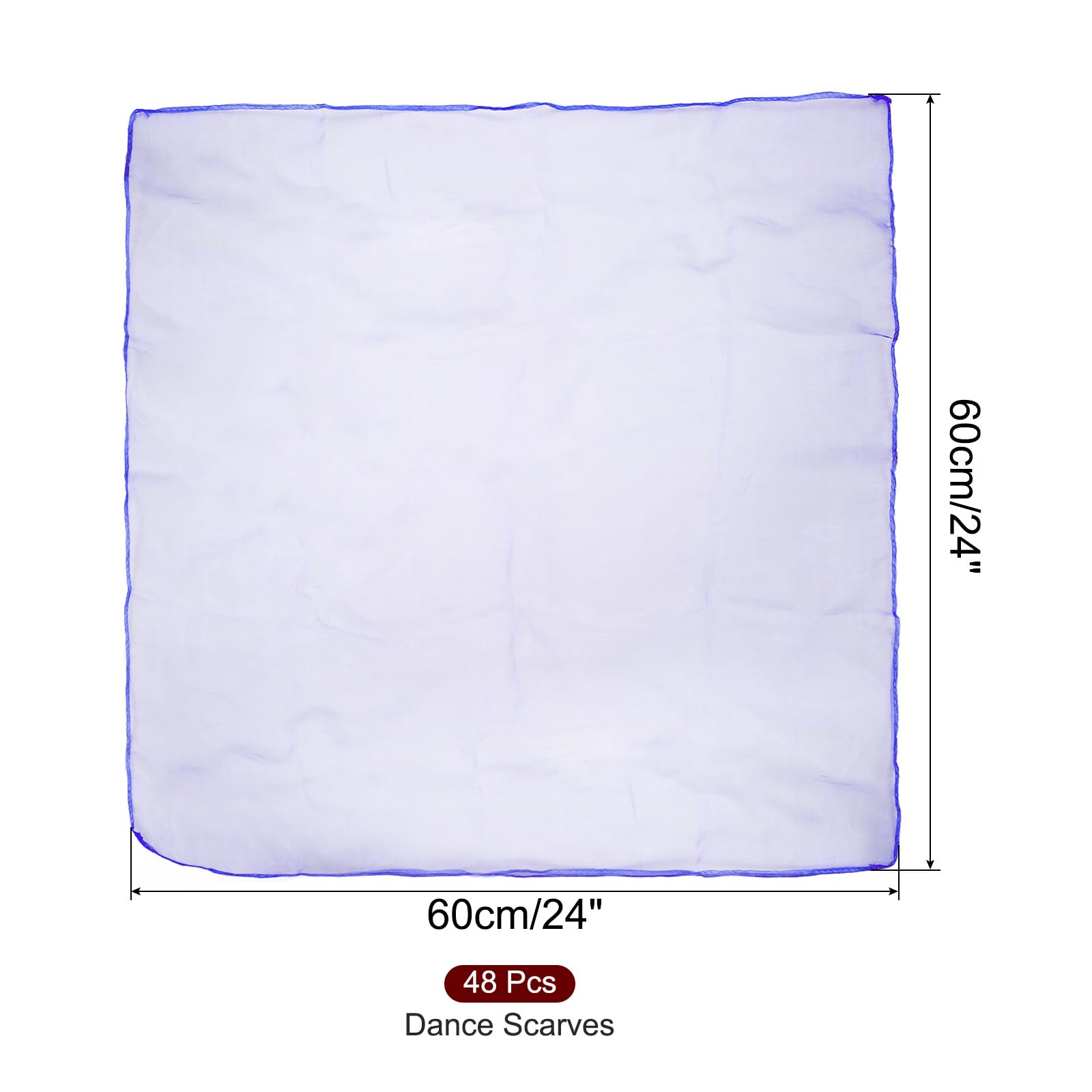 PATIKIL Lot de 48 foulards de jonglage carrés pour la danse, 61 x 50,8 cm, accessoires de performance pour jouer au jonglage magique, bleu