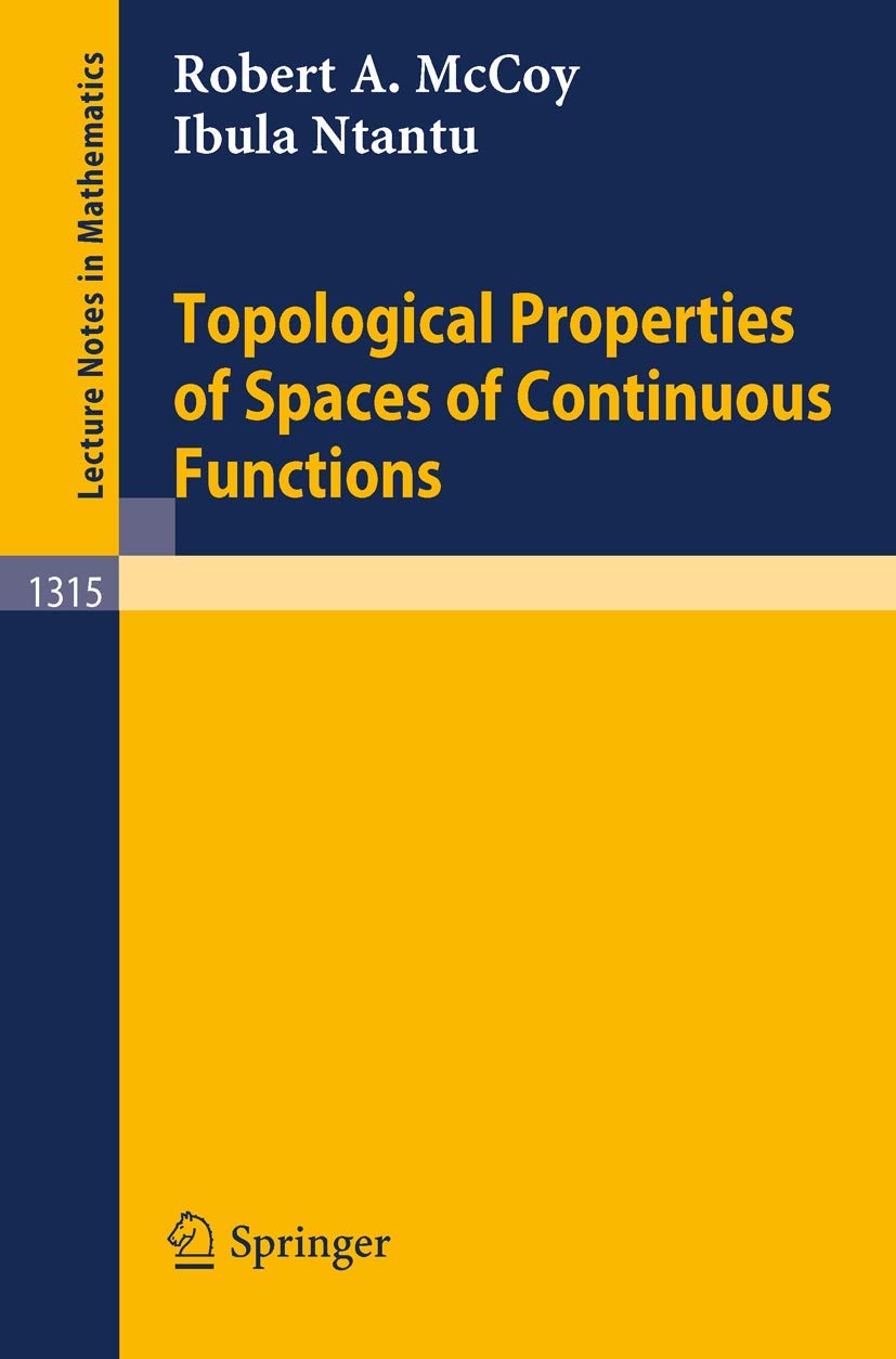 Amazon.com: Topological Properties of Spaces of Continuous Functions ...