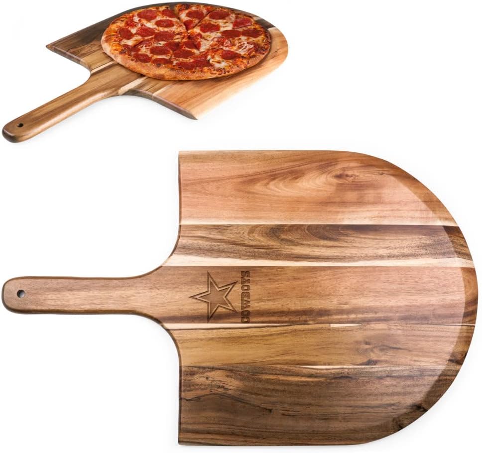 PICNIC TIME NFL Acacia Wood Pizza Peel, Serving Pizza Paddle, Bread Peel, (Acacia Wood)