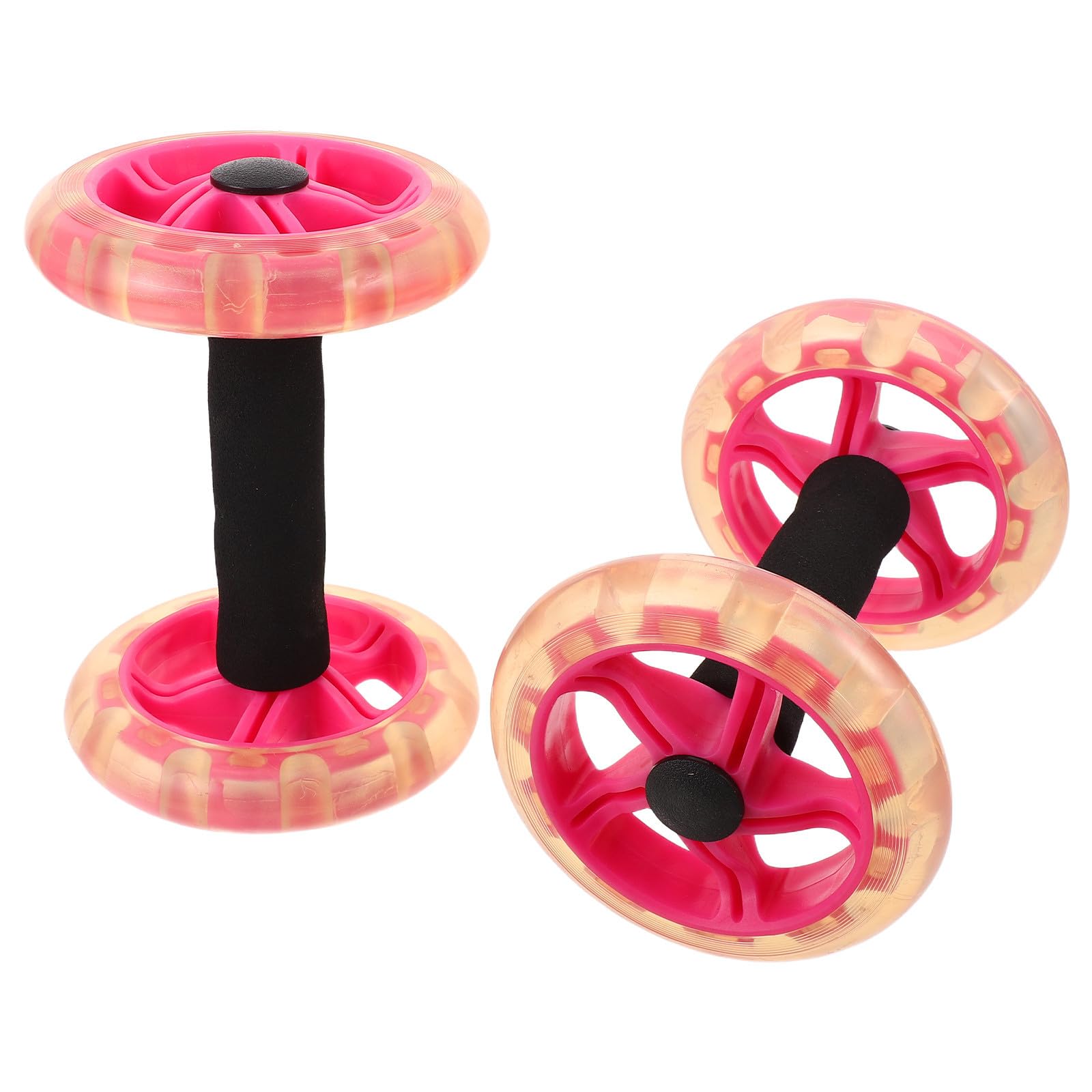 FRCOLOR Rueda Abdominal Doble Compacta y Suave Superficies para Entrenamiento de Fuerza en Casa Equipo Fitness para Hombres y Mujeres