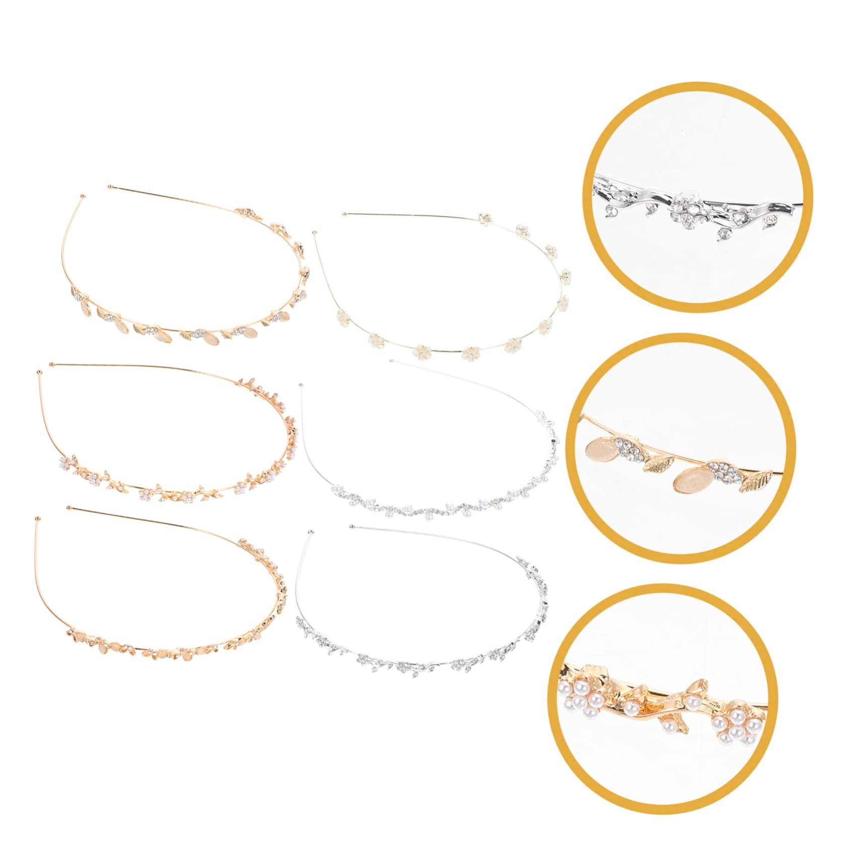 FRCOLOR 18 Stück Strass Perlen Stirnband Goldene Stirnbänder Für Frauen Haarband Für Mädchen Perlen Haarschmuck Haarschmuck Für Frauen Goldene Hochzeitsdekoration Haarband Damen