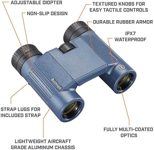 Miniatura 7 de Bushnell H2O 12x25mm Binoculars, Waterproof and Fogproof Binoculars for Boating, Hiking, and Camping