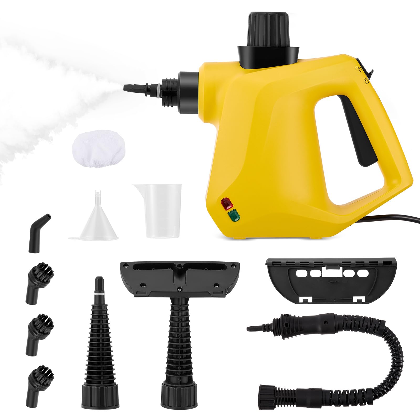 Steam Cleaner,Handheld with 10 Accessories,1000W High-Temperature Steam Cleaner,350ml Tank, Heats up Quickly in 3 Minutes,Steamer cleaning for Kitchen, Bathroom, Tile & Grout Cleaning