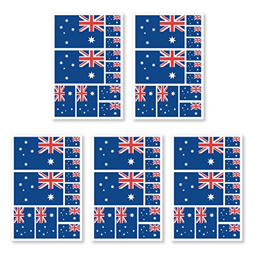 JBCD 5 Pcs Australia Flag Tattoos Australian Flag Stickers Face Tattoos, Tattoos Temporary Decorations Suitable for Sports Event and Party