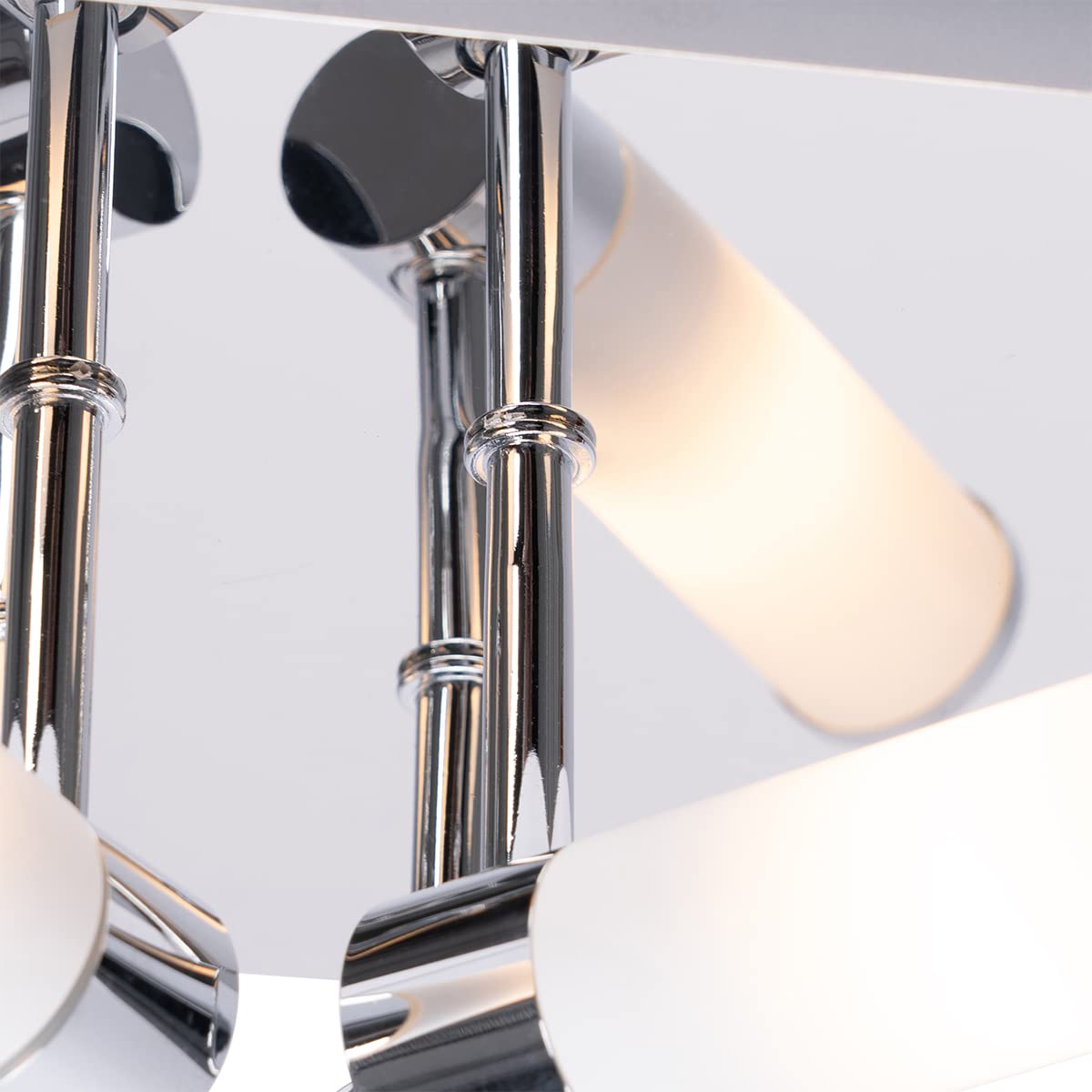 Qazqa bath - Plafonnier - 4 lumière - L 23 cm - Chrome - Moderne - éclairage extérieur - Salle de bains
