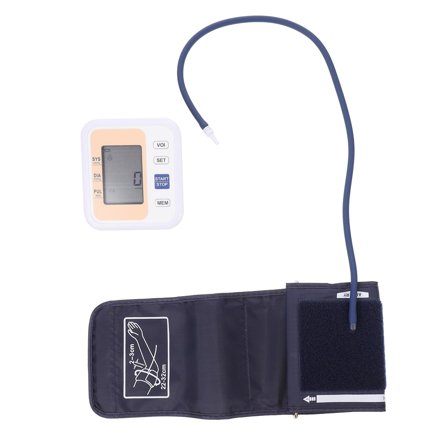 Hemobllo 1Set Tensiometro Elettrico Braccio con Display Monitoraggio Pressione Arteriosa per Uso Memoria Automatica e Facile per Anziani Compatibile