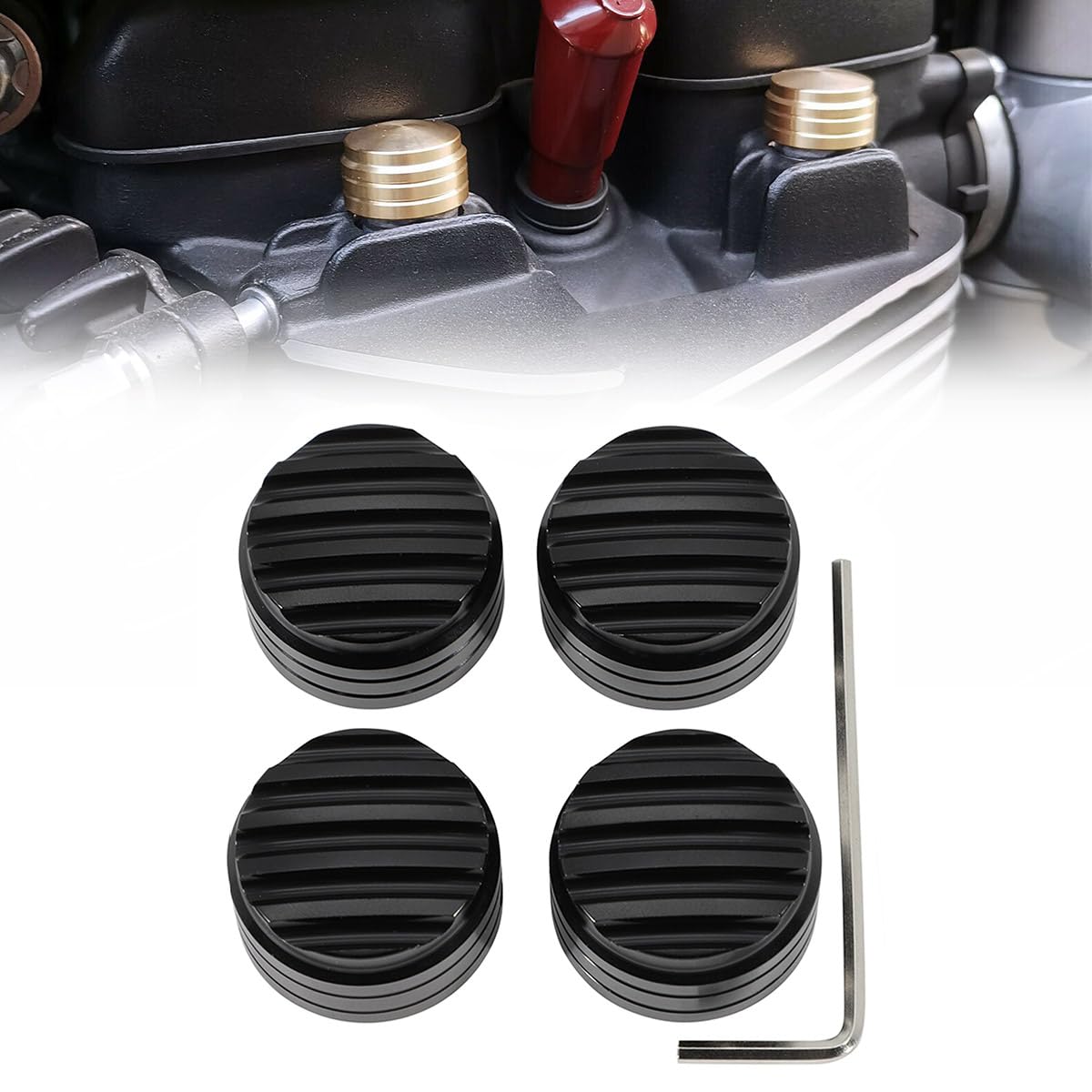 Motorcycle Head Bolt Screw Cap Cover Plug Protector Fit for Triumph Bonneville T100 T120 Black Street Twin Cup Scrambler Thruxton R 2016-Up, Black