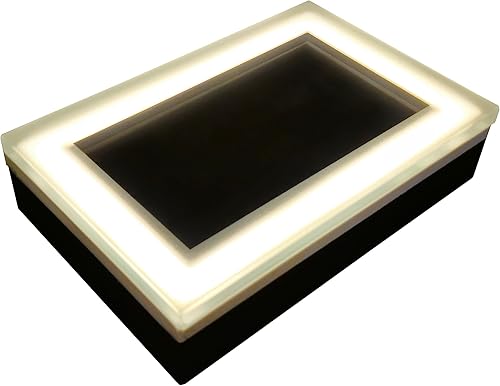 LUMENGY Luz solar para pavimentadora de 6 x 9 pulgadas, 2700 K, hasta 20 horas de iluminación continua, acero inoxidable, vidrio grueso, iluminación