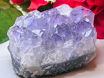 Amazon.co.jp: レインボー ラベンダー アメジスト クラスター 原石 紫