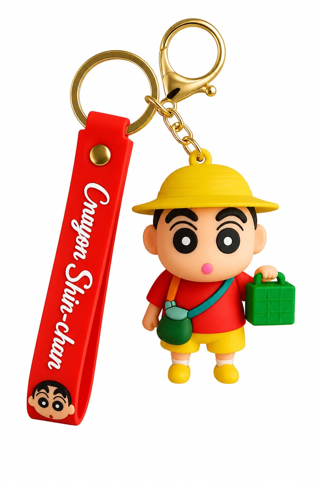 Cute Crayon Shinchan Keychain with Red Strap | Anime Cartoon Bag-image-19