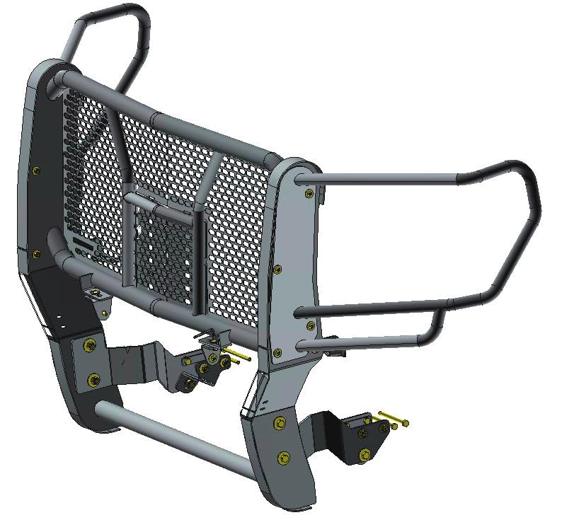 Image of Black Horse - Rugged Heavy Duty Grille Guard 2020-2022 GMC Sierra 2500 /3500 RU-GMSI20-B
