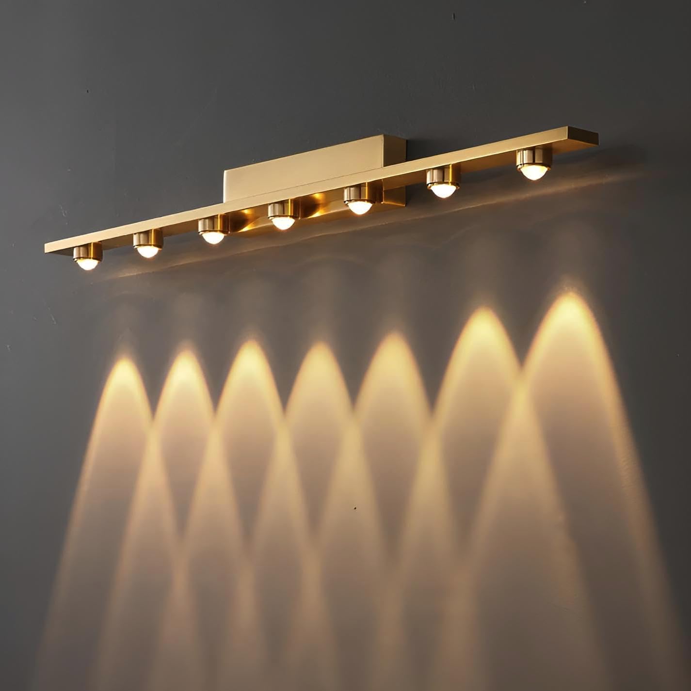 Groeien 7 LED Golden 7 watt Wall Sconce Bathroom Vanity Indoor Outdoor Light Fixtures for Mirror, Hallway,Bedroom,Indoor Wall Light(Luxebeam-7LED)