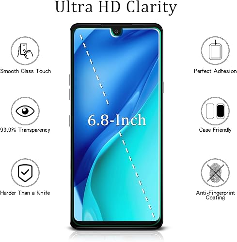 Miniatura 2 de MAYtobe Protector de pantalla de vidrio templado diseñado para LG Stylo 6, sin burbujas, antiarañazos, compatible con fundas