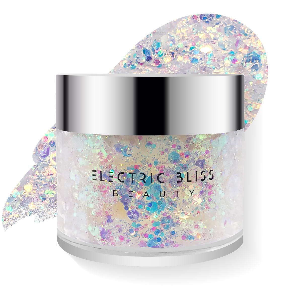 Iridescent - Holographic Body Glitter Gel for Body, Face, Hair - Vegan & Cruelty Free - Electric Bliss Beauty (Iridescent)