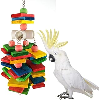Large Parrot Chew Toy for Bird Macaw African Greys Cockatoo Eclectus Budgies Parakeet Cockatiel Conure Lovebirds Cage Wood Toy