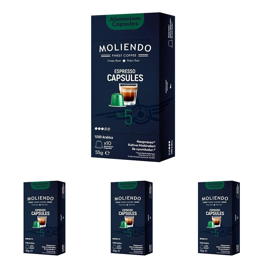 Moliendo Finest Coffee Kapsül No:5 Nespresso Uyumlu Alüminyum Kapsül 10 Adet (4 paketi)