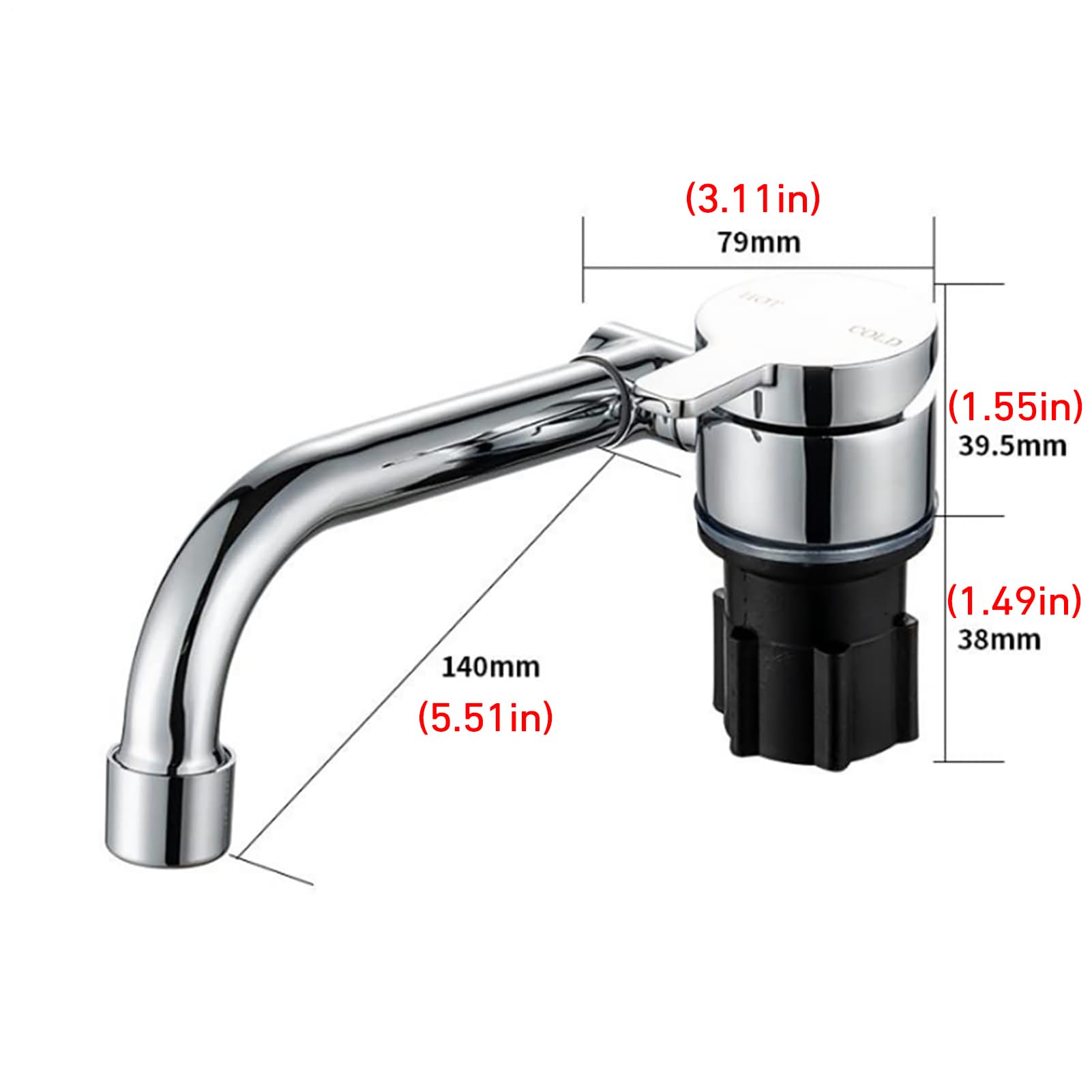 Grifo plegable RV | Tapicería de agua impermeable cromado con cuerpo de