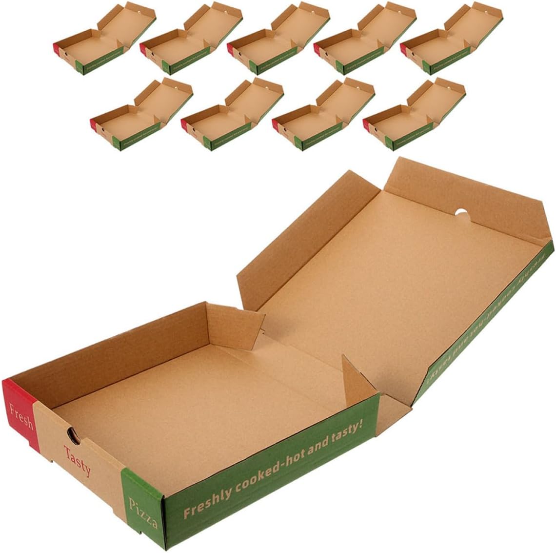 20pcs 7-inch Corrugated Kraft Pizza Boxes with Lid, Foldable Paper Takeout Containers for Restaurant, Party, and Food Storage, Reusable Cardboard Pizza Organizer Boxes