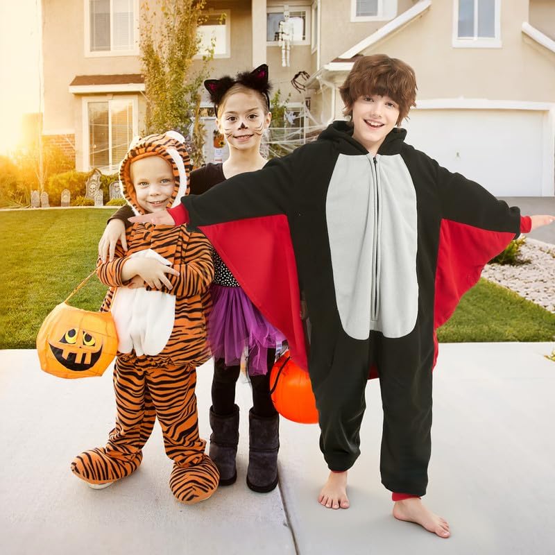 Cartoon Anime Halloween Bat Pajamas Onesie, Cute Sleepsuits Romper Cosplay Costume for Kids Adults Halloween Party