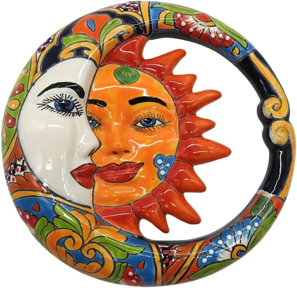 Hanging Wall Eclipse Medium Indoor Outdoor Multi Colored Figure Glazed