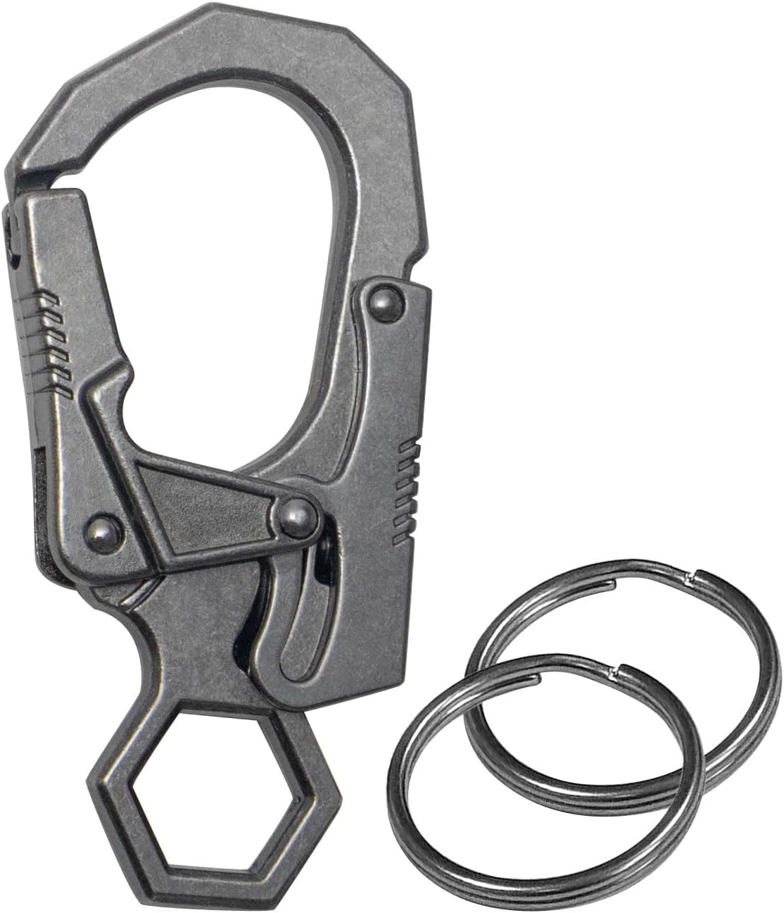 Ahiller Double Locking Key Carabiner Clip - Zinc Alloy Heavy Duty Multitool Keychain for Outdoor Camping Sports Hiking Car Backpack Accessories