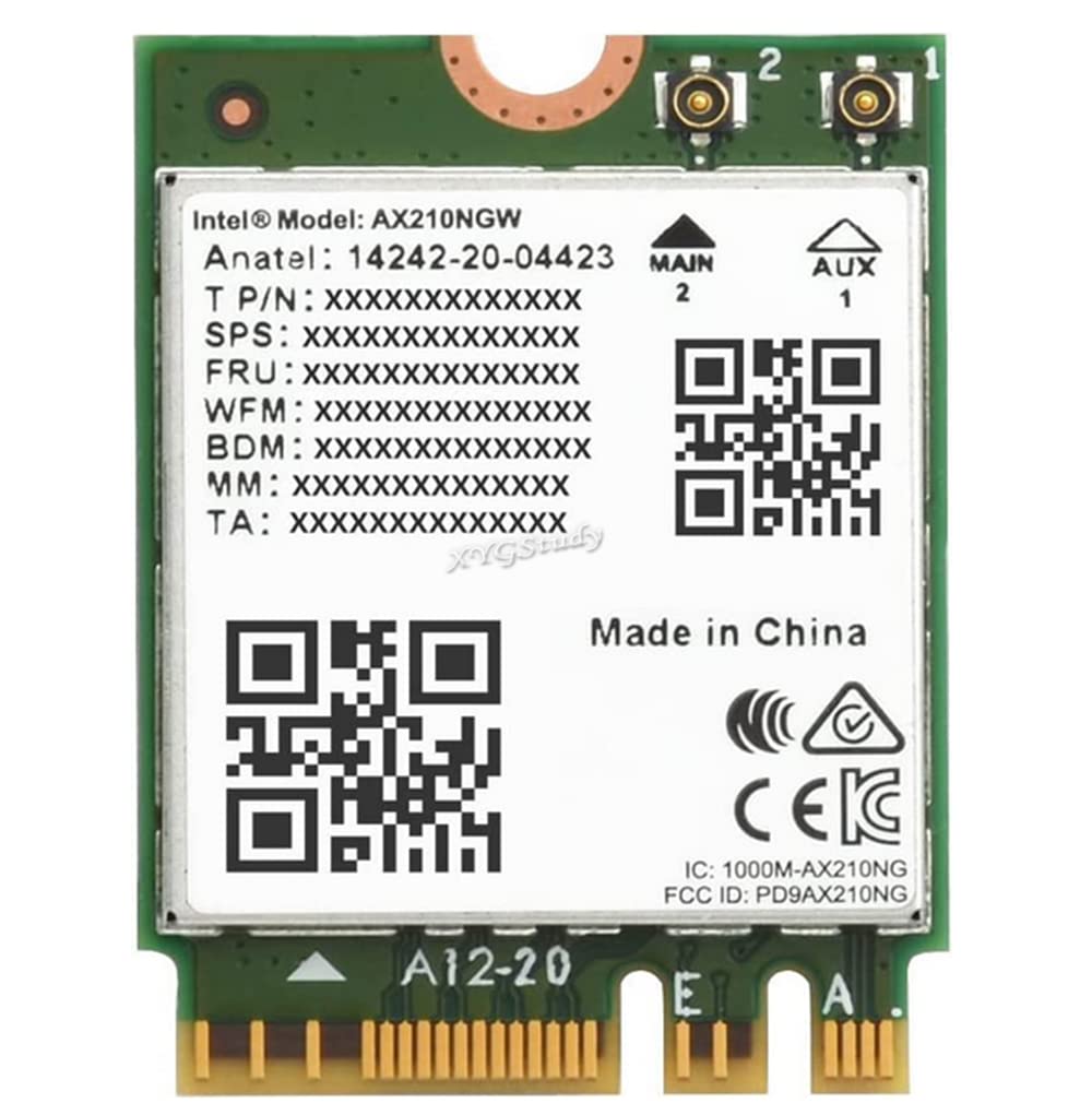 Wireless AX210 NIC, Bluetooth 5.2, Gigabit Tri-Band Wi-Fi 6E, 802.11AX Standard, Supports 2.4G/5G/6GHz Tri-Band @XYGStudy (Wireless-AX210)