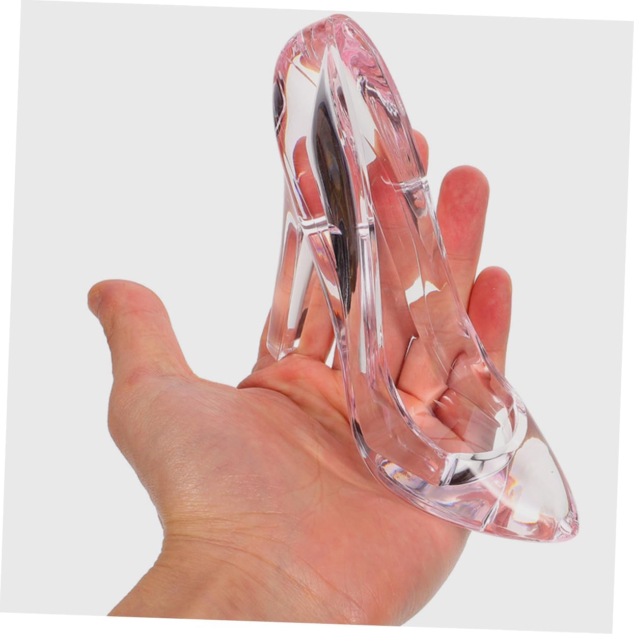 2pcs Elegant High Heel Shoe Statues Stunning Clear Shoe Ornaments for Home Decor Unique Princess Slipper Figurine Wedding Decoration and Birthday