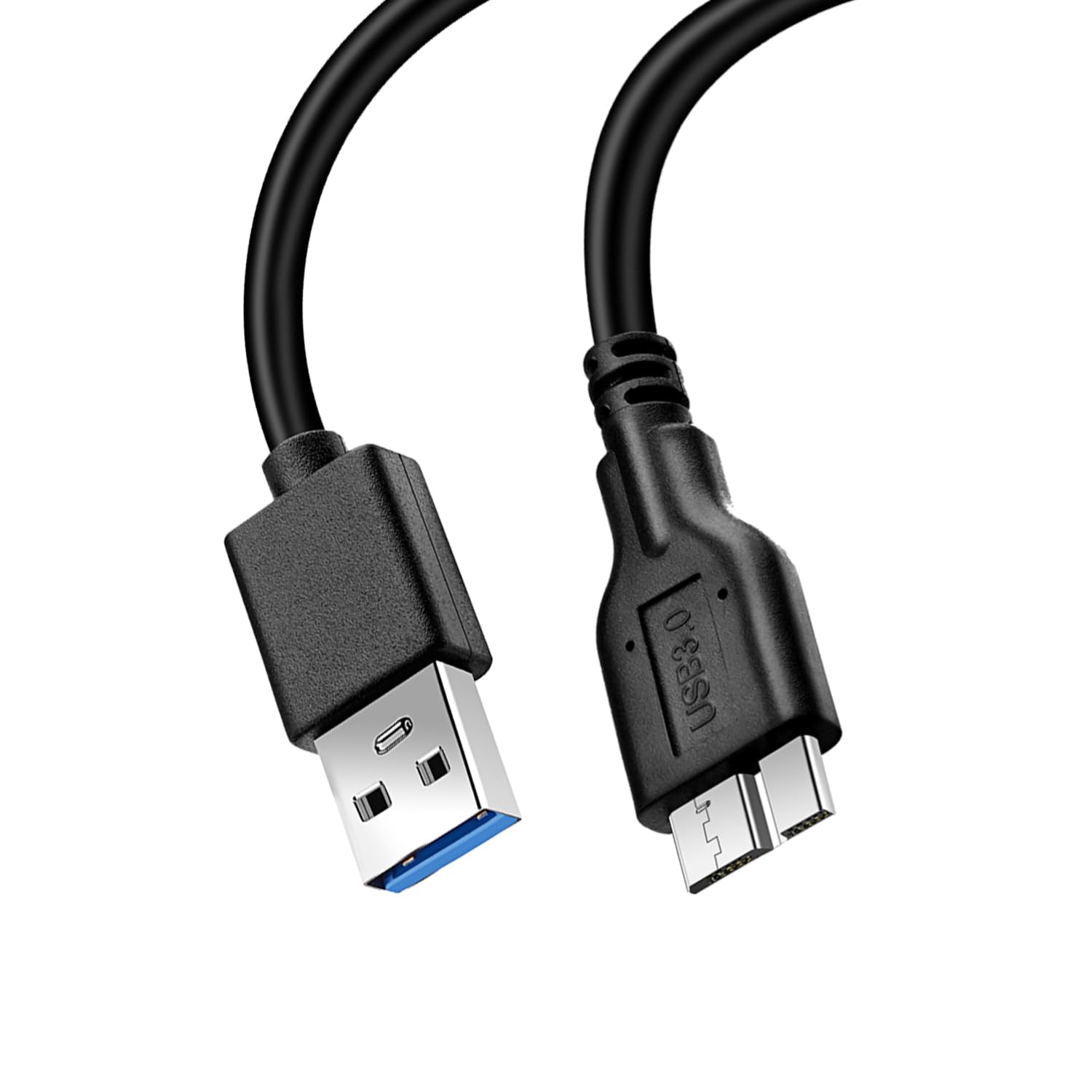 Cavo micro B, USB 3.0 A maschio a micro USB 3.0, cavo di sincronizzazione dati per Samsung, My Passport e altri hard disk esterni (35 cm/nero)