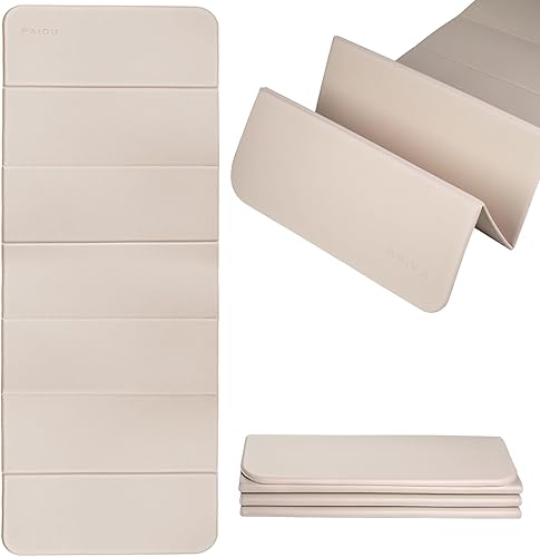 Miniatura 8 de Esterilla de yoga plegable de 0.394 pulgadas de grosor, material POE, portátil, multifuncional, plegable, cómoda y duradera, fácil de llevar,