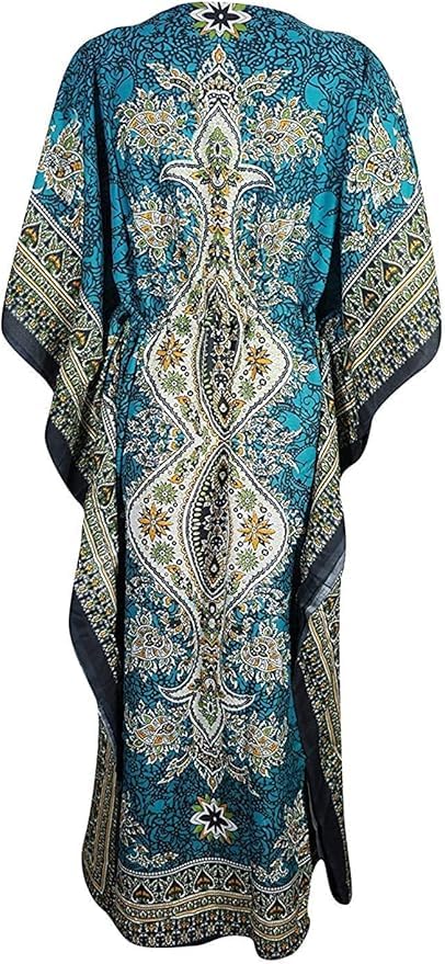 Women's Kaftan, V-Neck Kimono Long Caftan Dress2