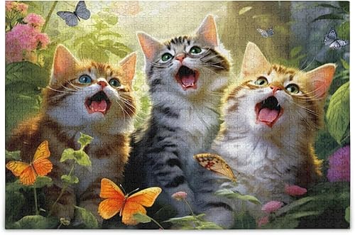 Rompecabezas de 500 piezas lindo gato para juego de ilustraciones para adultos, adolescentes y niños 20323112