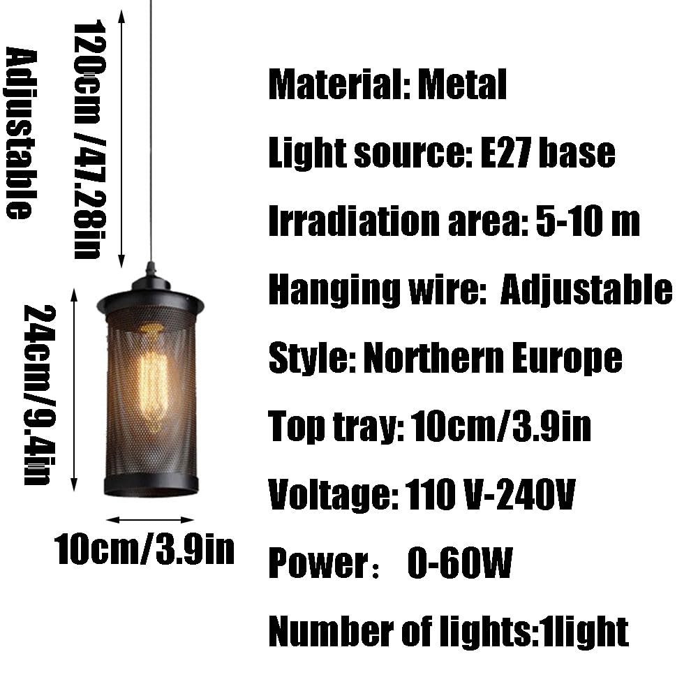 Metalowa lampa wisząca w stylu retro industrialnym, niestandardowy ażurowy abażurowy abażur, jednogłowy oprawka E27, dekoracyjna oprawa do ganku i podjazdów