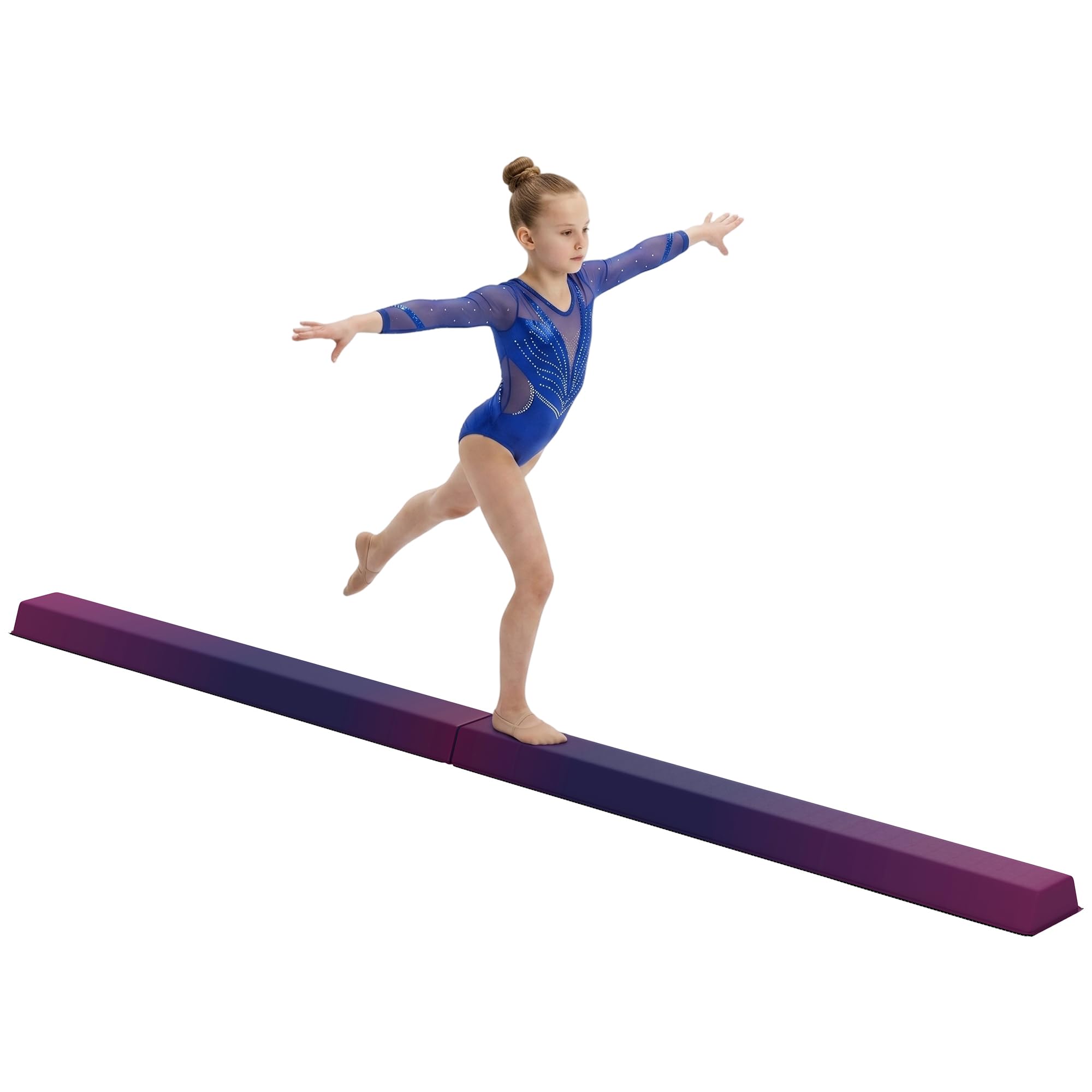 SPORTNOW Poutre de gymnastique pliable de 2,3 m, poutre d'équilibre au sol pour enfants avec base antidérapante, équipement de gymnastique pour entraînement à la maison