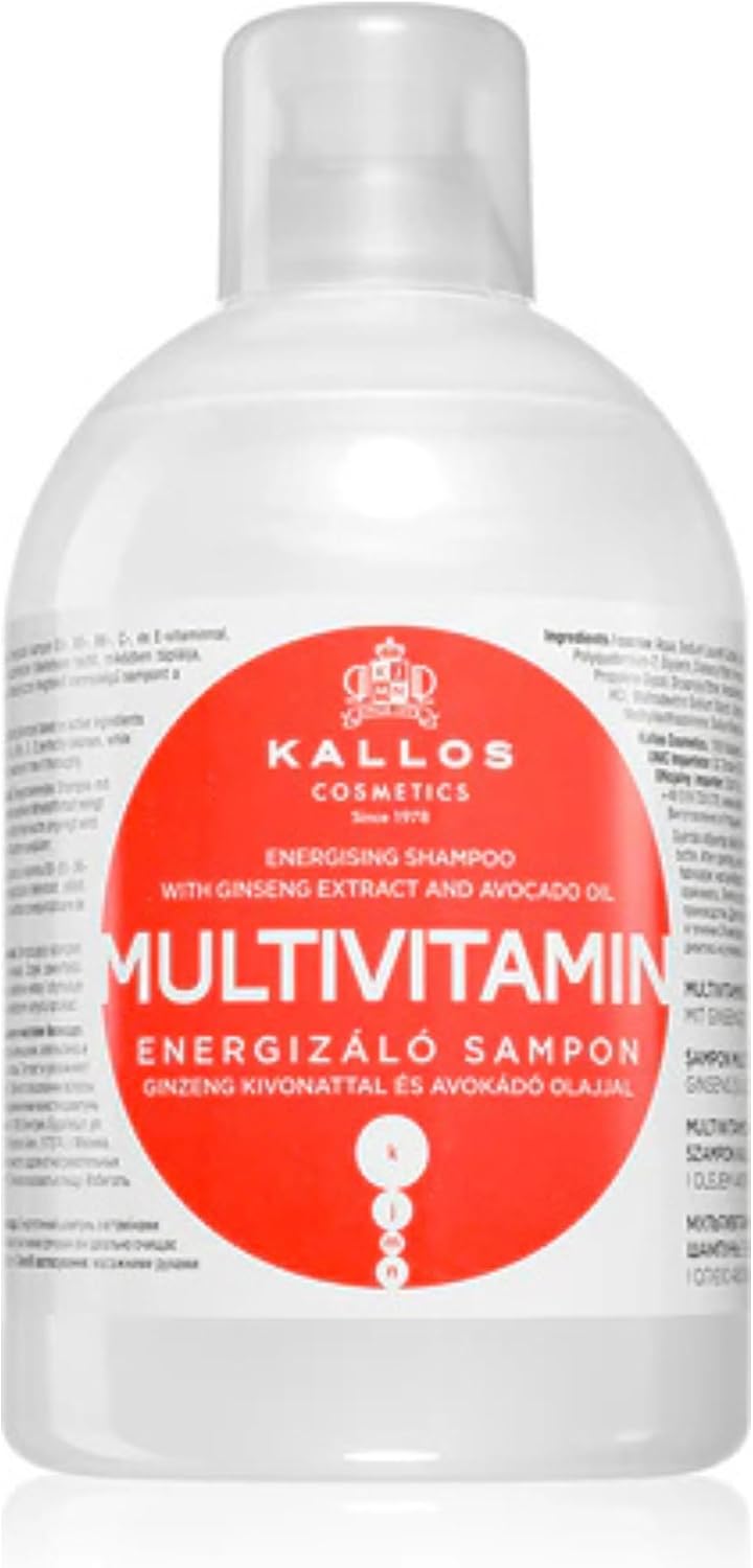 Kallos Cosmetics Energising Multivitamin Shampoo, For Fragile Hair 1L