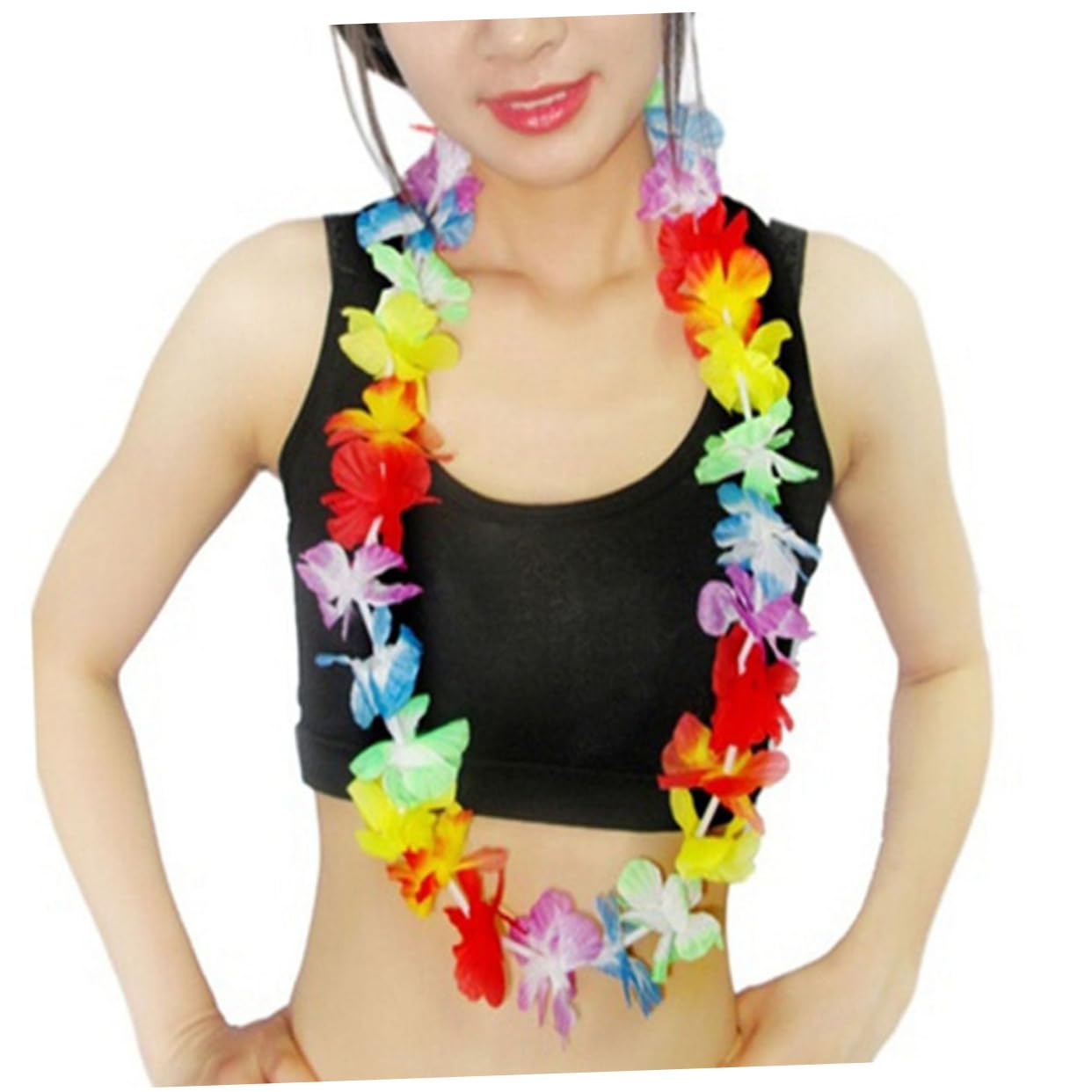 Cabilock 40 Piezas guirnaldas Hawaianas Decoraciones para Fiestas Tropicales Collar de Flores Collares a Granel Christmas Xmas navidas Guirnalda Hawaiana Guirnalda Luau constituir Colocar