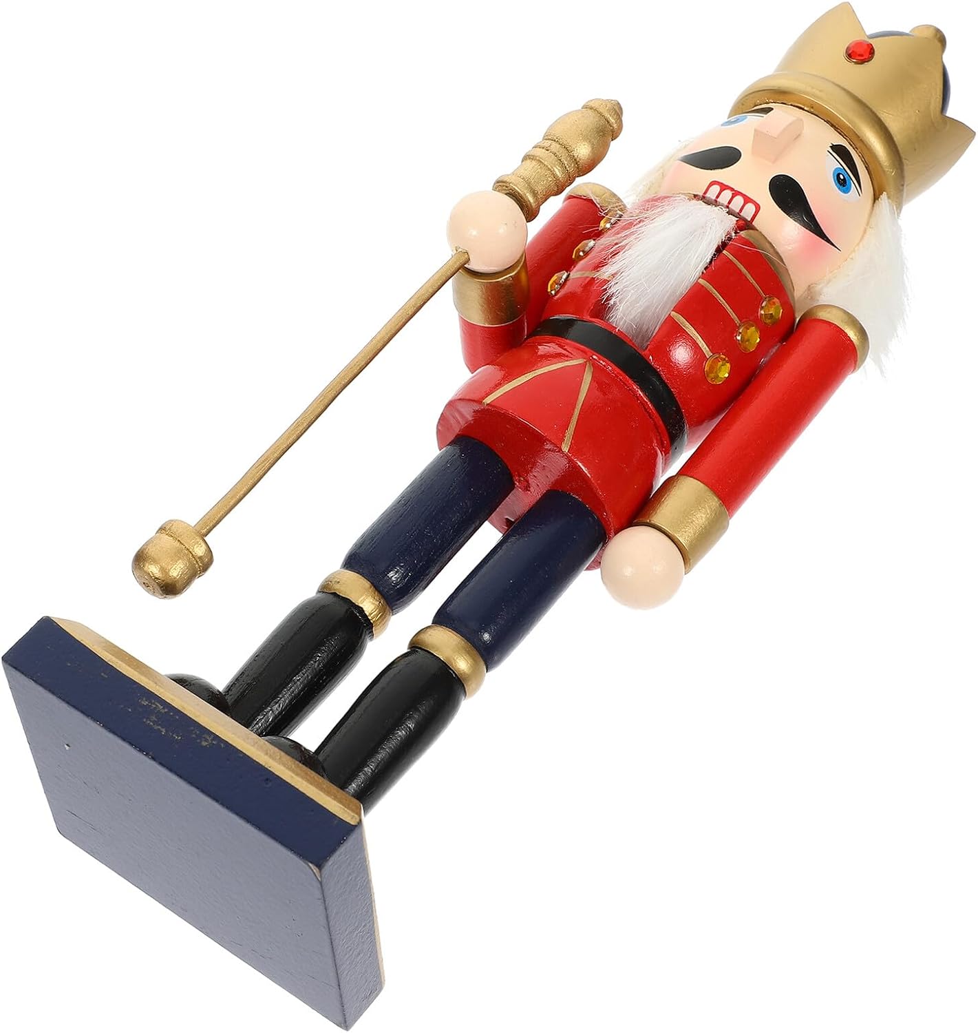 Christmas Wooden Nutcracker Figurine Decorative Xmas Desktop Nutcracker Decor for Holiday Home and Party Display