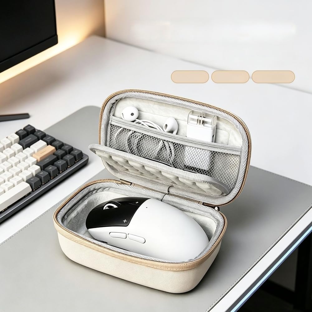 Rígida EVA para Ratón Gaming con Cremallera Rígida EVA para(Sand)