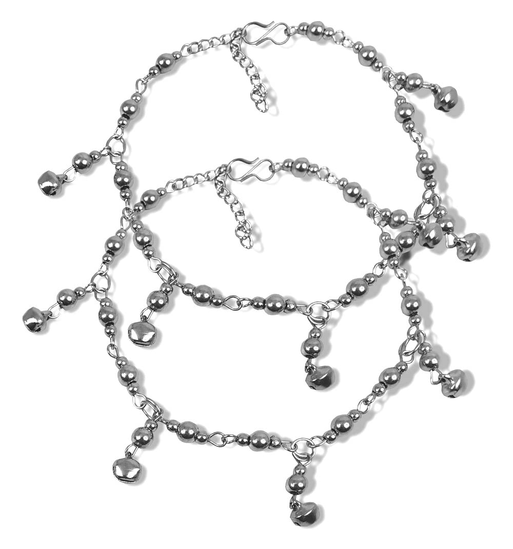 Utkarsh Silver Color (1 Pair) Adjustable Sound Making Ghungroo Bells Foot/Leg Payal/Pajeb Chain Anklets Fashion Jewellery Set For Womens And Girls (B0BZ8Q6WRN) Amazon Price History, Amazon Price Tracker