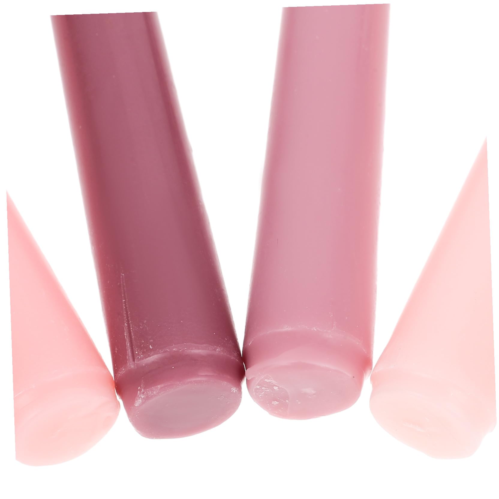 Candele Profumate Palo lungo 4 Pezzi Set Decorazione Matrimonio Rosa Sfumata Paraffina senza Fumo Atmosfera Romantica per Feste e