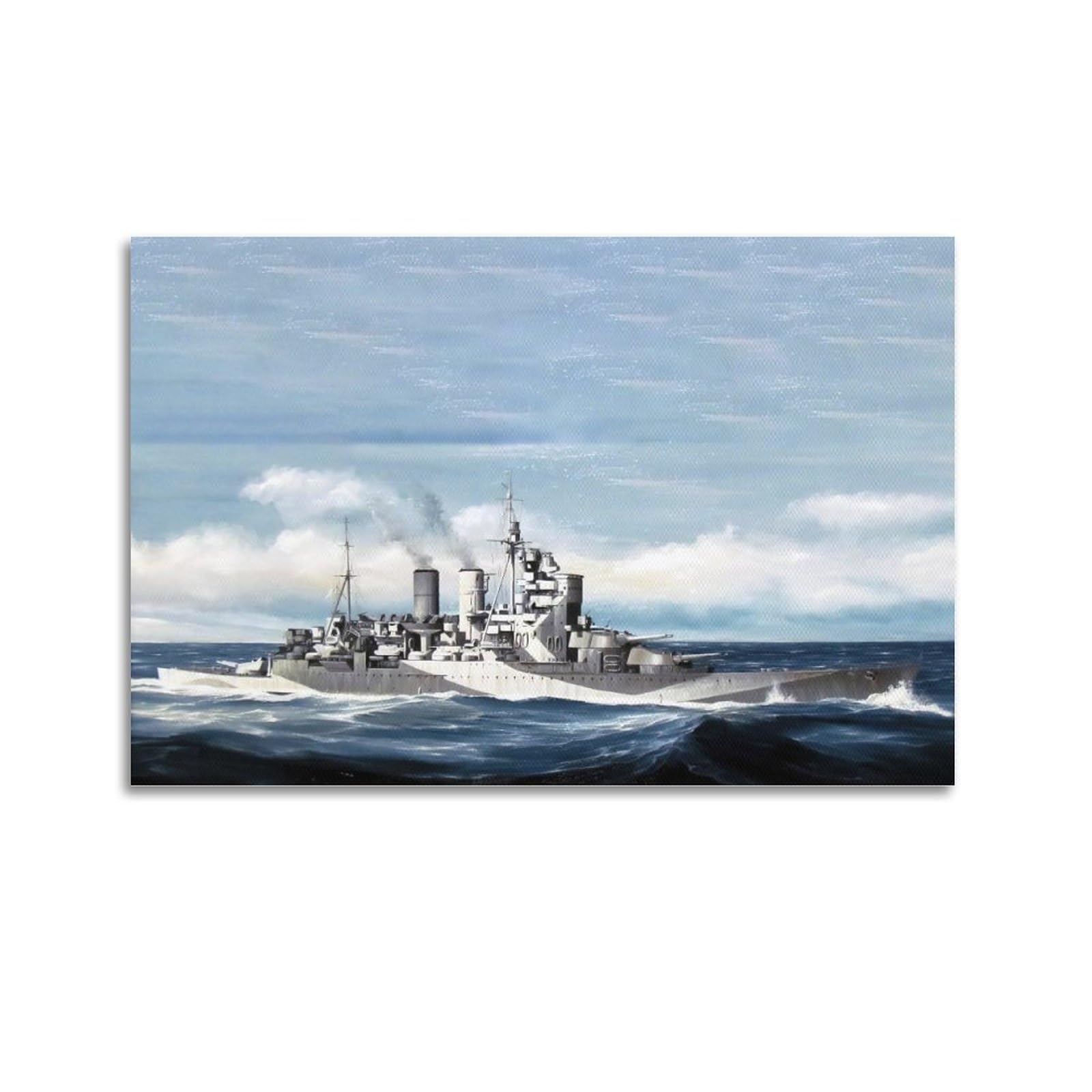Kytin Unframe-Style Wwii Vintage Battleship Poster 1941 Hms Renown Decorative Painting Canvas 12X18inch(30X45cm)