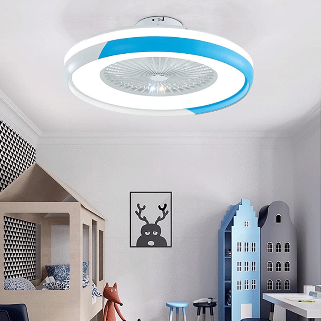Ventilador de techo con luz LED de 80W de 3 velocidades y mando a distancia azul
