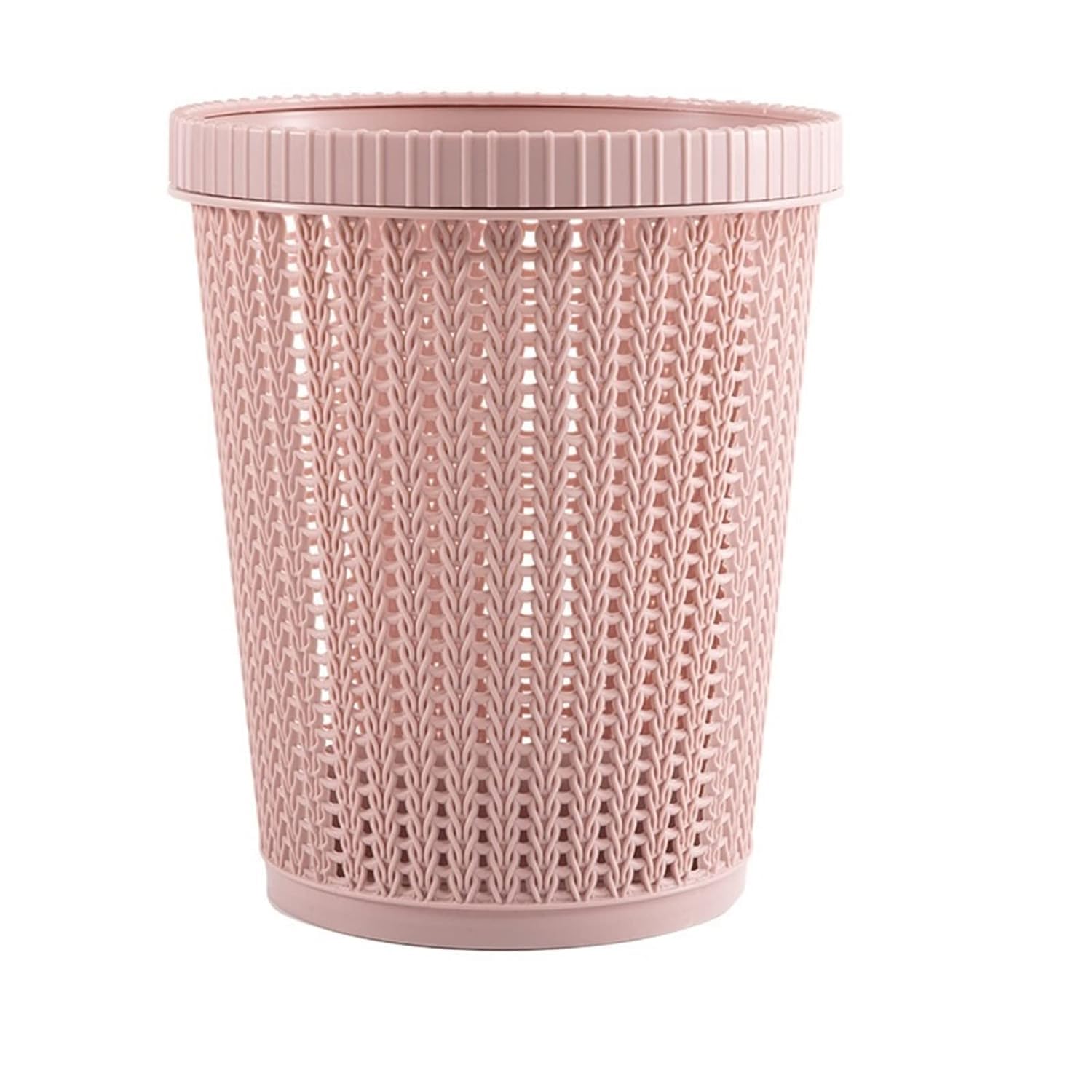 Plastic Trash Can Wastebasket, Home Garbage Basket Trash Bin Plastic Garbage Can for Kitchen, Bathroom Garbage Cans Large Fast Bag Trash Can, Family, Toilet, Bag Basket (Pink)