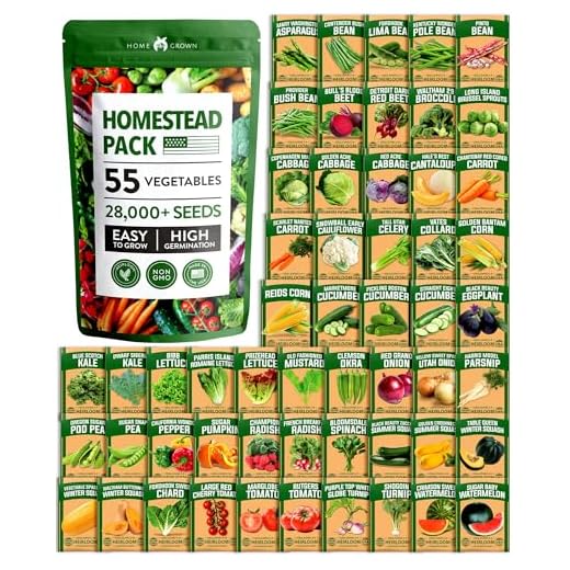 HOME GROWN 55 Vegetable Seeds Pack 28,000+ Non-GMO Heirloom Seeds for Planting Vegetables, Survival Seed Vault, Garden Kit for Spring Fall Winter, Gift for Gardeners