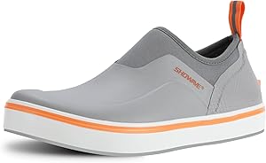 Showave Men's Deck Shoes Waterproof Short Rain Boots Breathable Sports Sailing Booties Non-Slip Rubber Boots Low Cut Design for Outdoor Fishing Gardening Walking