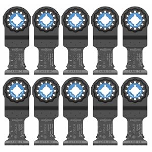 BOSCH 1-1/4 Inch OSL114C-10 Starlock Carbide Plunge Cut Blade 10-Pack - Professional Oscillating Multi-Tool Accessory with 3D Fit Interface, 30X Longer Life, Compatible with OIS Tools