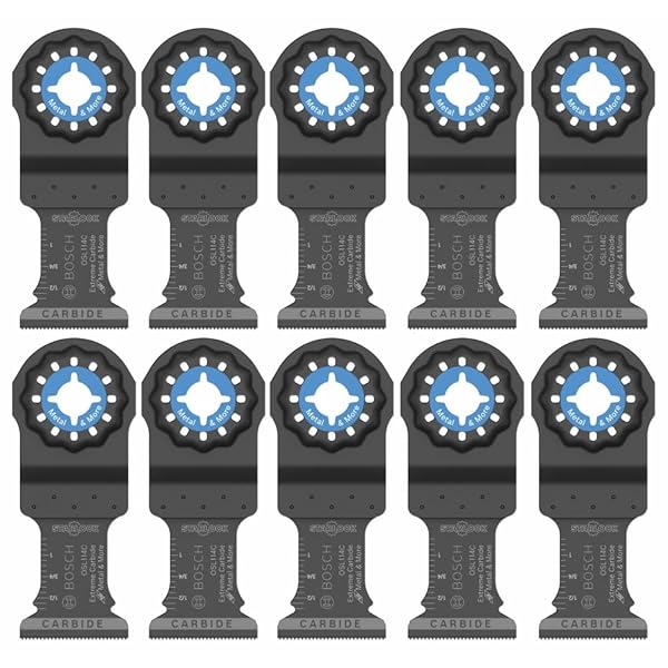 BOSCH 1-1/4 Inch OSL114C-10 Starlock Carbide Plunge Cut Blade 10-Pack - Professional Oscillating Multi-Tool Accessory with 3D Fit Interface, 30X Longer Life, Compatible with OIS Tools