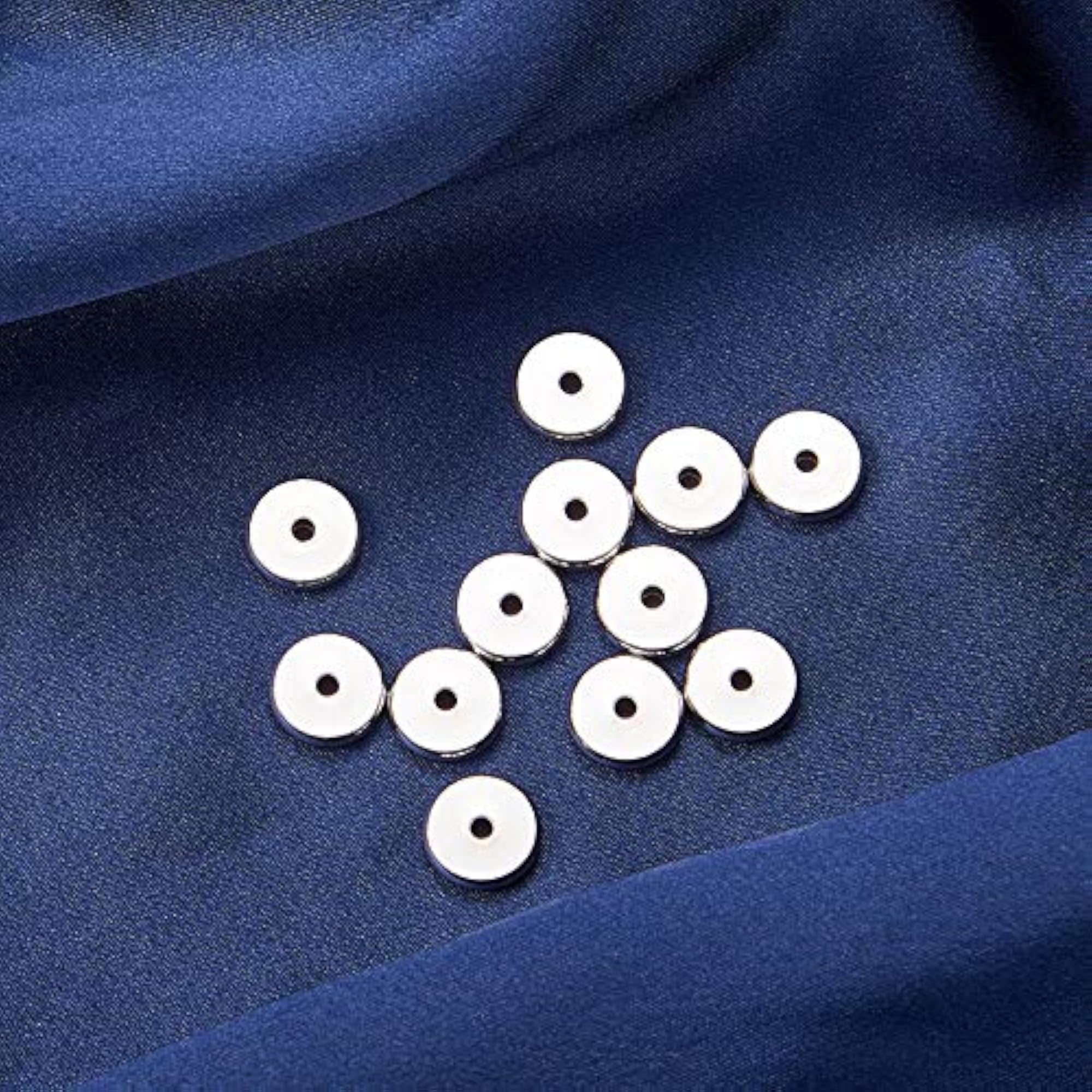 50 Pcs 304 Stainless Steel Flat Round Bead Spacers for Jewelry Making