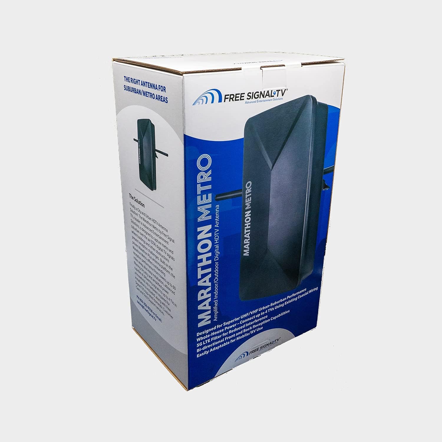 Free Signal TV Marathon Metro Indoor/Outdoor High Performance Digital HDTV Antenna Engineered for Best Metro/Suburban OTA TV Signal Reception
